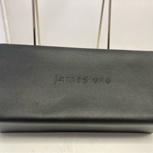 James Oro Black Magnetic Close Semi Hard Eyeglass Sunglass Case EUC